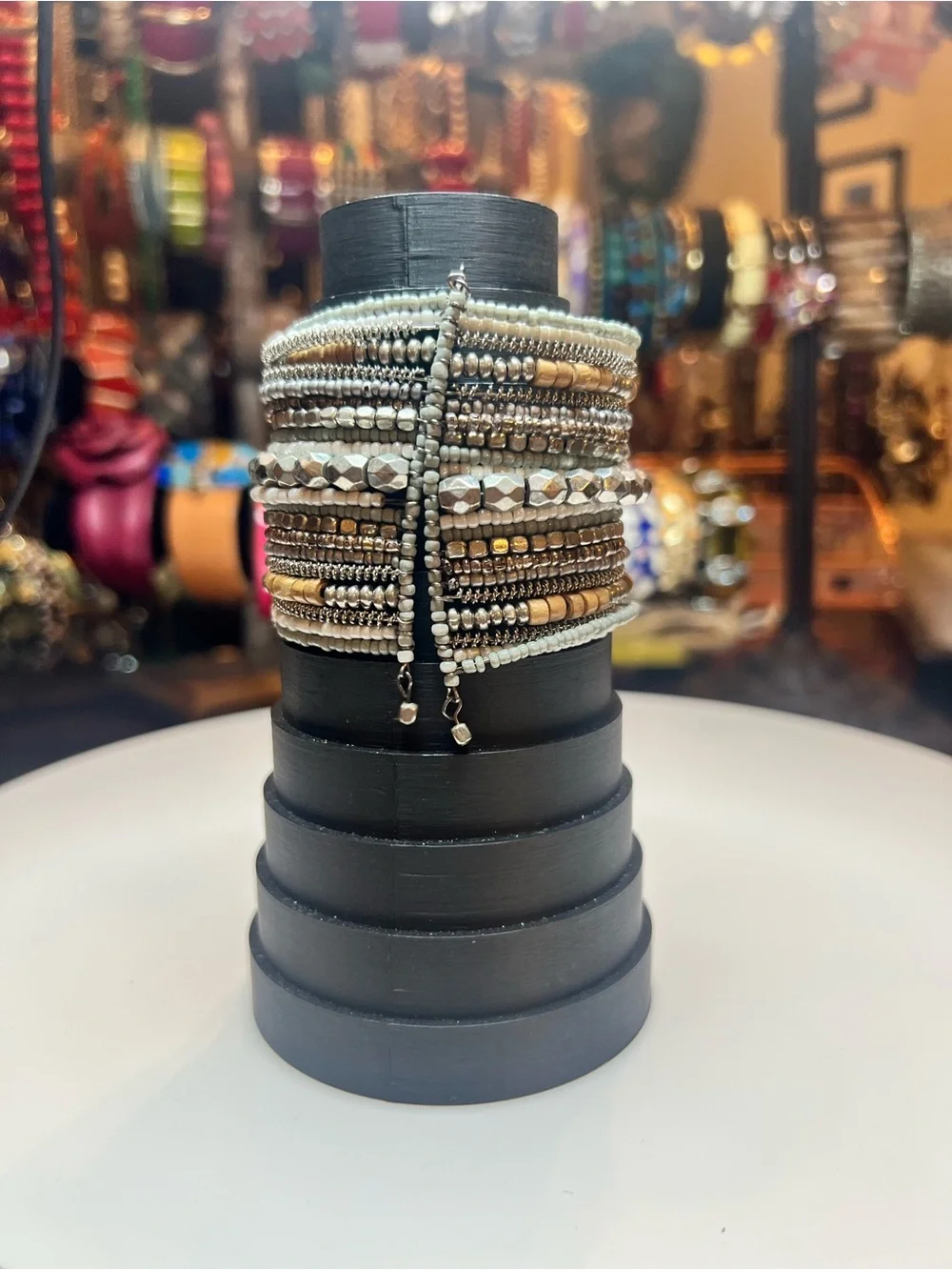 Beaded Multi-Row Cuff Bracelet